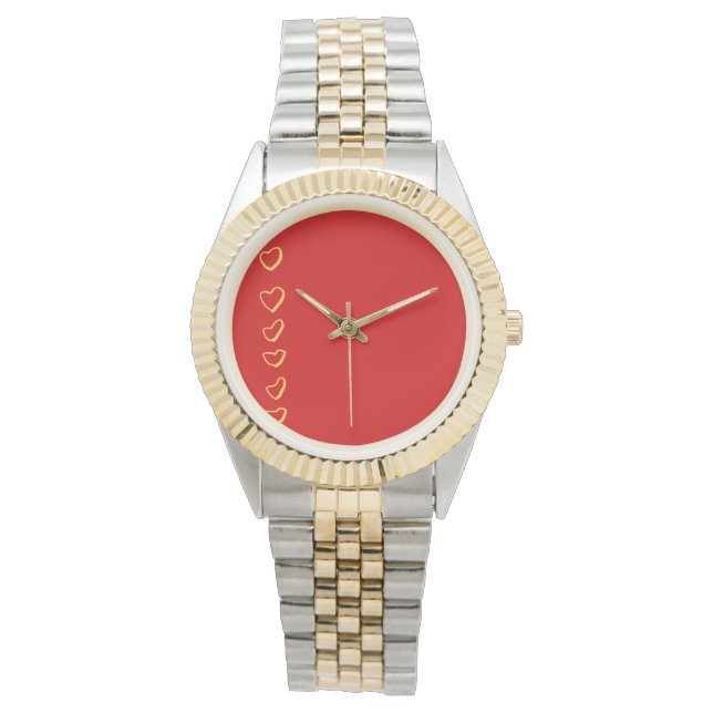 Reloj De Pulsera Corazones Rojos (Anverso)