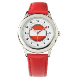 Reloj De Pulsera Corazones rojos de la bandera austriaca ajustable 