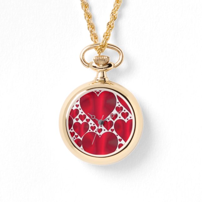 RELOJ DE PULSERA CORAZONES ROJOS PARA EL DÍA DE SAN VALENTÍN (Anverso)