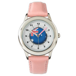 Reloj De Pulsera Corazones rosados ajustables de acero con bandera 