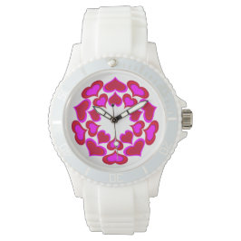 Reloj De Pulsera Corazones rosados calientes modernos