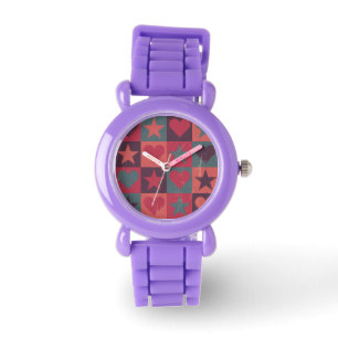 Reloj De Pulsera Corazones y rosa del modelo de estrellas