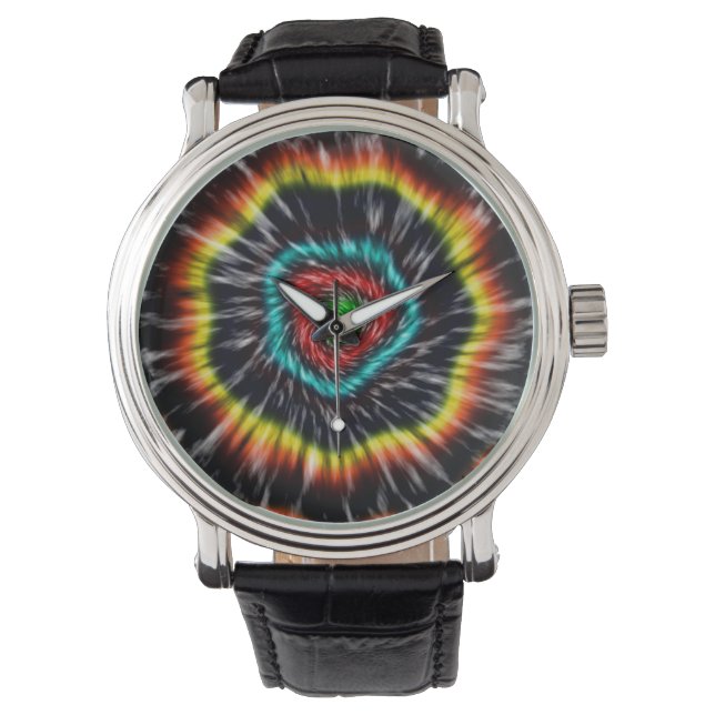 Reloj De Pulsera Corbata de seda teñida de ópalo negro,   (Anverso)