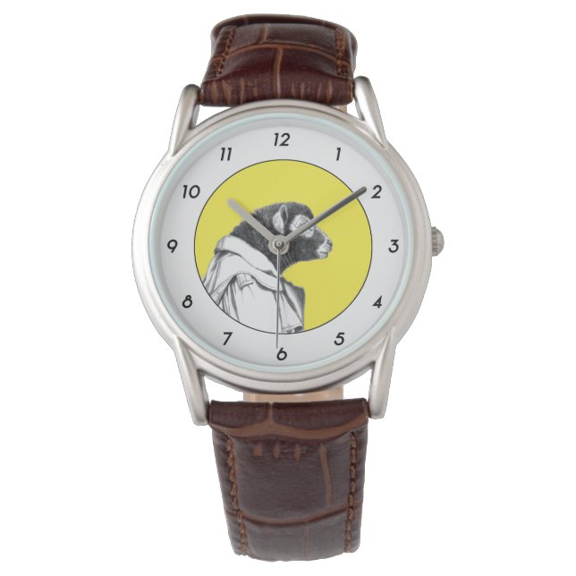 Reloj De Pulsera Cordero de manteca en el abrigo trenzado (amarillo (Anverso)