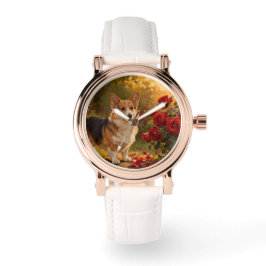Reloj De Pulsera Corgi in the Roses V