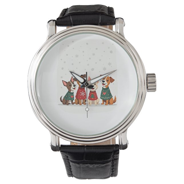 Reloj De Pulsera Coro de Navidad Terrier (Anverso)