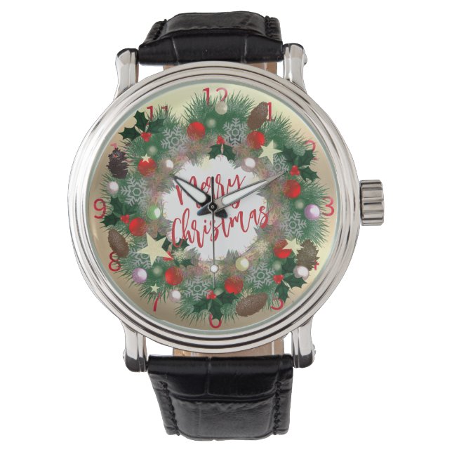 Reloj De Pulsera Corona de Navidad lujosa  (Anverso)