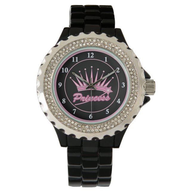 Reloj De Pulsera Corona de princesas rosadas (Anverso)