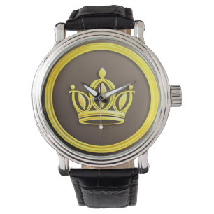 Reloj De Pulsera Corona Dorada Elegante