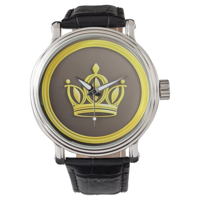 Reloj De Pulsera Corona Dorada Elegante (Anverso)