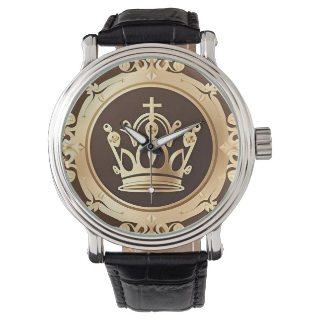 Reloj De Pulsera Corona Dorada Elegante (Anverso)
