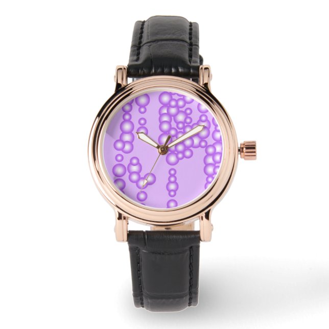 Reloj De Pulsera Corriente de burbujas, tonos de lavanda (Anverso)