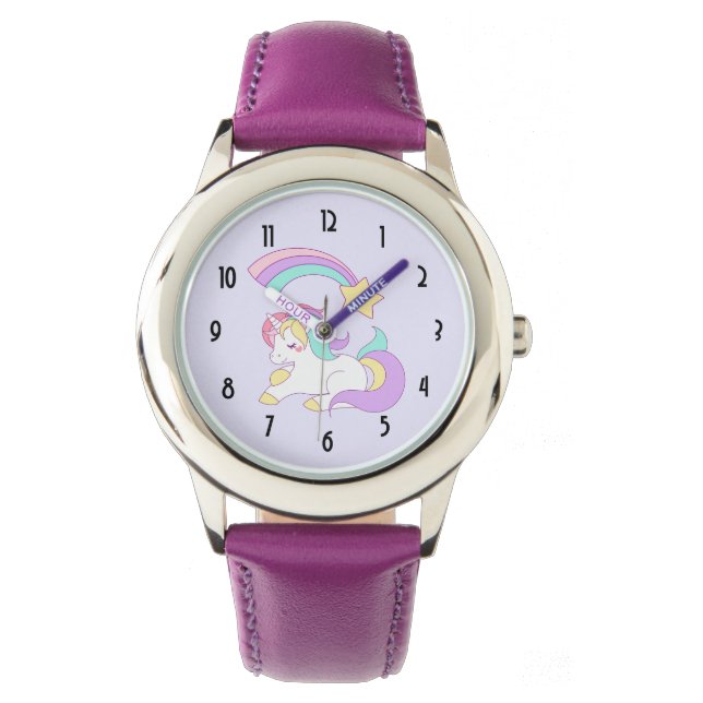Reloj De Pulsera Corta unicornio con una colorida estrella de tiro (Anverso)