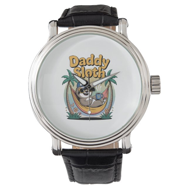 Reloj De Pulsera Cortar papi Sloth Padre (Anverso)