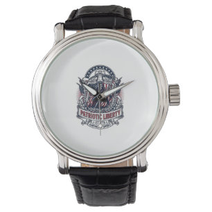 Reloj De Pulsera Cosechadora de Libertad Patriótica Esqueleto Patri