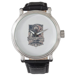 Reloj De Pulsera Cosechadora de Libertad Patriótica Patriota Oscuro