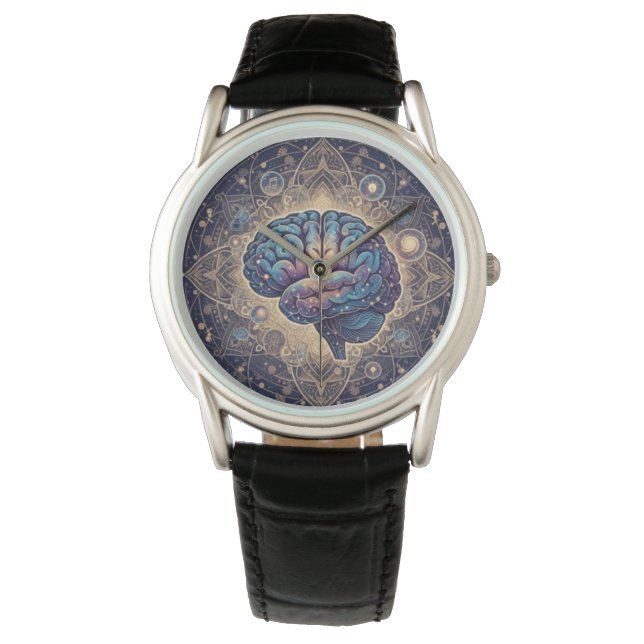 Reloj De Pulsera Cosmic Mind Mandala – Abstract Brain Art (Anverso)