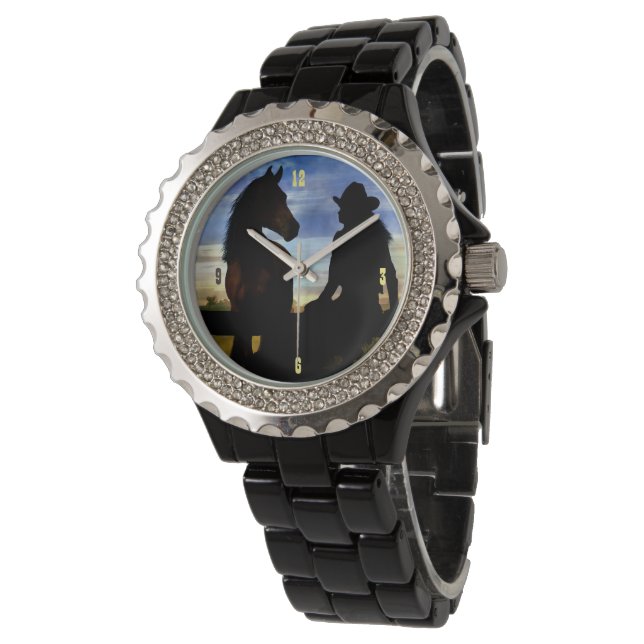 Reloj De Pulsera Country Western Cowgirl and Horse Bonito