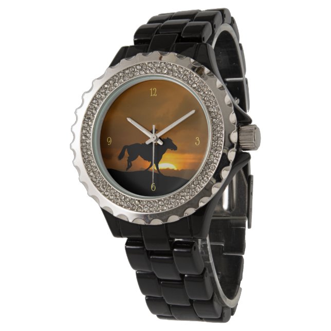 Reloj De Pulsera Country Western Cowgirl Horseback Riding (Angular)