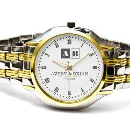 Reloj De Pulsera Couple Name Custom Engraved Romantic Monogram