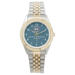 Reloj De Pulsera Couple names monogram minimal romantic  elegant