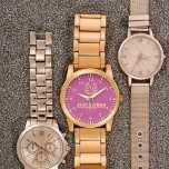 Reloj De Pulsera Couple Names Monogram Yellow & Pink Elegant<br><div class="desc">Couple Names Monogram Yellow & Pink Elegant Personalized Couple Names Monogram – Yellow & Pink Elegant Design Celebrate love with this beautifully designed Couple Names Monogram in a charming yellow and pink color combination. Perfect for weddings, anniversaries, or as a thoughtful romantic gift, this personalized monogram adds a special touch...</div>