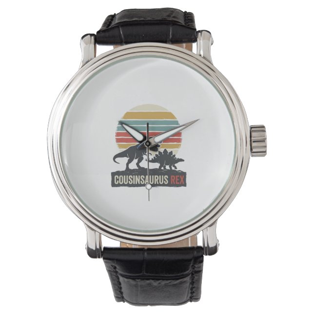 Reloj De Pulsera Cousinsaurus Rex Camiseta Divertida de Dinosaurio  (Anverso)