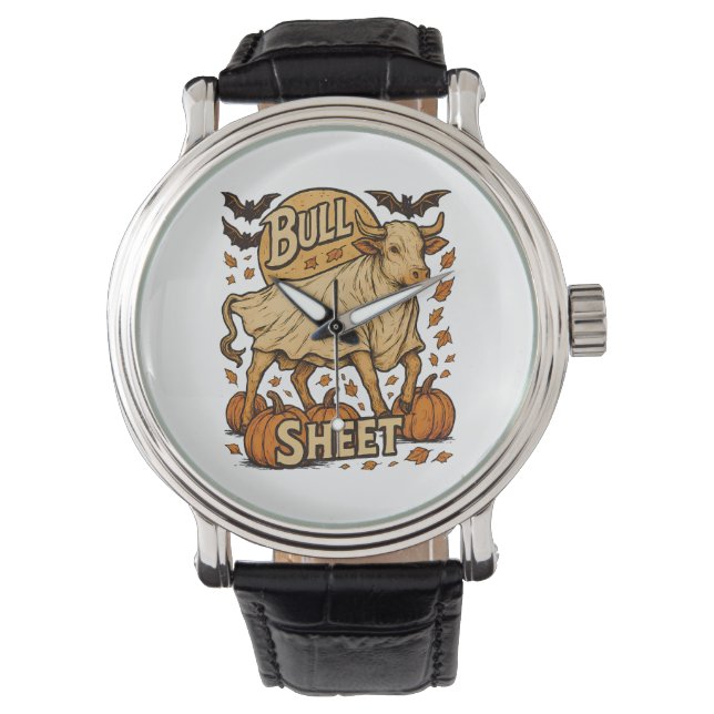 Reloj De Pulsera Cow Bull Sheet Halloween (Anverso)