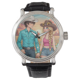 Reloj De Pulsera cowboy and cowgirl anime style