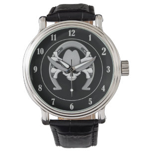 Reloj De Pulsera Cowboy Skull Horseshoe