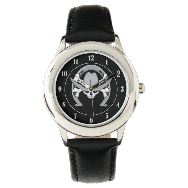 Reloj De Pulsera Cowboy Skull Horseshoe (Anverso)