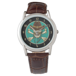 Reloj De Pulsera Cowboy Skull y Crossbone