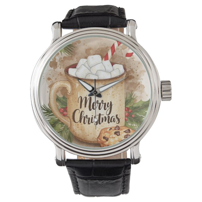 Reloj De Pulsera Cozy cocoa merry christmas festive warm winter (Anverso)