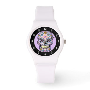 Reloj De Pulsera Cráneo de azúcar morado