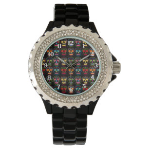 Reloj De Pulsera Cráneo de azúcar negro