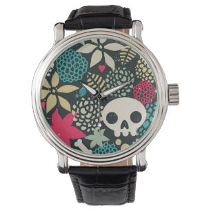 Reloj De Pulsera Cráneo de flores