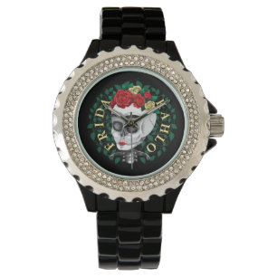 Reloj De Pulsera Cráneo de Frida Kahlo el   con la corona color de