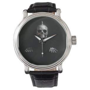 Reloj De Pulsera Cráneo de Spike Skull y Manos por KLM