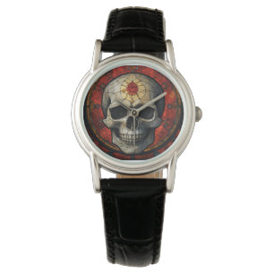 Reloj De Pulsera Cráneo de vidrio manchado