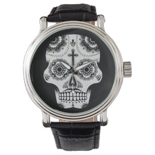 Reloj De Pulsera Cráneo del azúcar del bigote