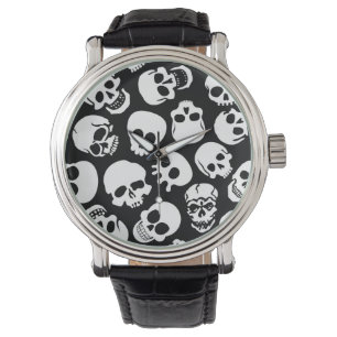 Reloj De Pulsera Cráneos en modelo negro del fondo