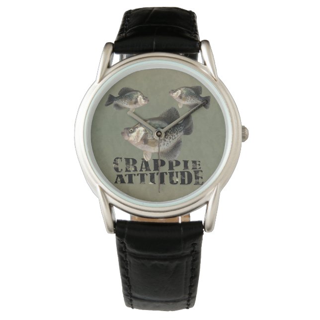 Reloj De Pulsera Crappie Attitude Funny Pesca (Anverso)