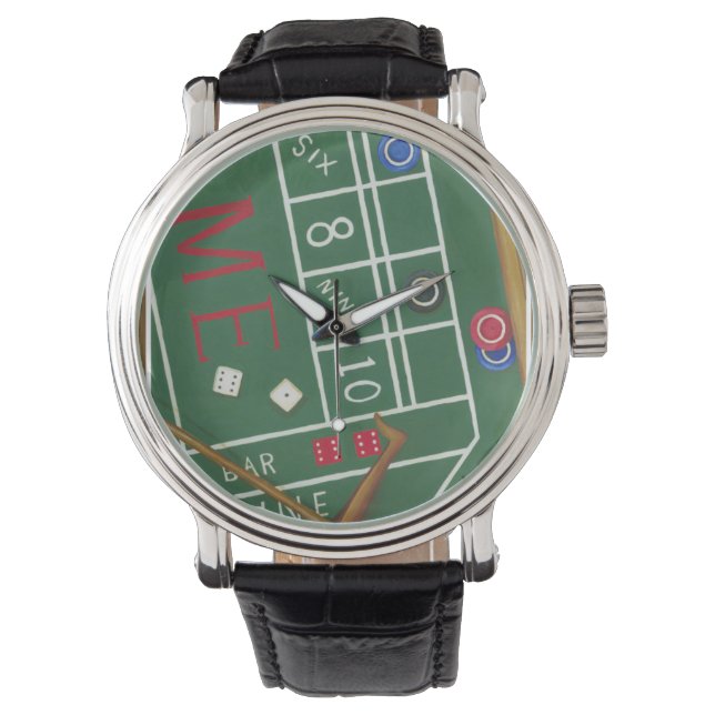 Reloj De Pulsera Craps de Casino con Chips y dados (Anverso)