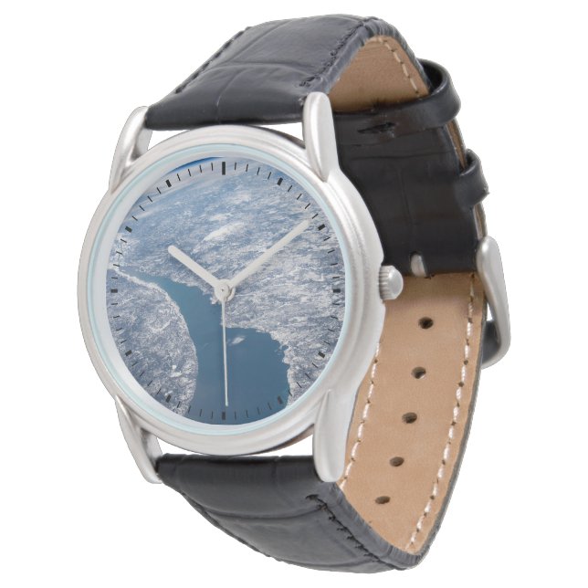 Reloj De Pulsera Cráter Manicouagan Y El Río St. Lawrence (Angular)