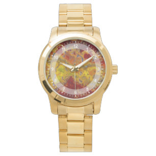 Reloj De Pulsera Crayloa Jasper rojo y amarillo