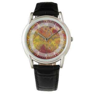 Reloj De Pulsera Crayloa Jasper rojo y amarillo