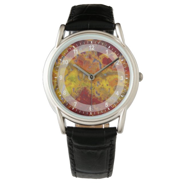 Reloj De Pulsera Crayloa Jasper rojo y amarillo (Anverso)