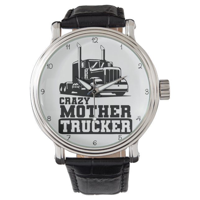 Reloj De Pulsera Crazy Mother Trucker: Black and White (Anverso)