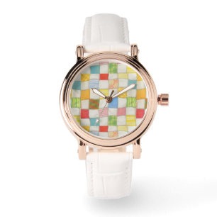 Reloj De Pulsera CRAZY QUILE Rosa Oro Vintage White Watch