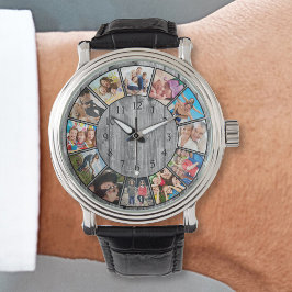 Reloj De Pulsera Crea tu Collage de fotos Personalizado Rustic Farm